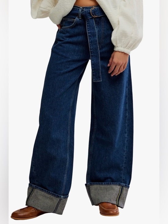 We The Free Denim - We The Free Indigo Wide-Leg Belted Flare Jeans